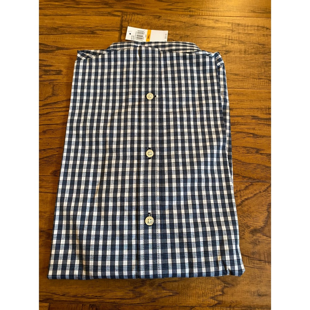 IZOD Mens Gingham Check Long Sleeve Button Down Shirt Black IZAGB18001 Small NWT - Picture 5 of 6